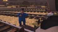 Sir Topham Hatt in his pyjamas