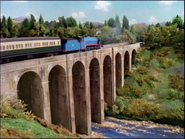 Gordon crossing the viaduct in the third series