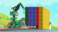 A large stack of intermodal containers