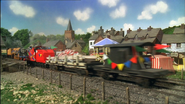 A decorated brake van