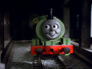 Percy's laughing face as it first appeared in the Britt Allcroft Company era... (1991-1998)