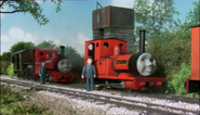 Skarloey and Rheneas (Note: Skarloey and Rheneas are wearing their unused large scale fifth series smiling faces)