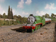 The red express coaches pulled by Henry in the second series