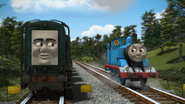 Thomas and Paxton on the bumpy track