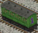 A dark green coach