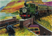 Duck with Alice and Mirabel crossing Bulgy's Bridge