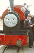 The Rev. W. Awdry on "Peter Sam's" running plate