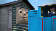 A salt van behind Thomas
