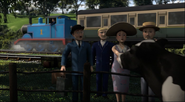 Thomas, the Railway Inspector, the engineer, and the Duke and Duchess of Boxford