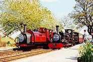 Prince disguised as Duke, with Ffestiniog Railway's Linda
