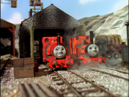 Skarloey's snarling/seething face that only appeared in the fifth series episode, Bye George! (1994, 1998)