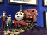 Skarloey's large scale model (in HiT Entertainment era condition) on display at the Awdry Extravaganza 2 at the Talyllyn Railway in 2022