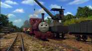 Skarloey passing some trucks in the twelfth series