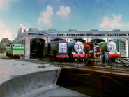 Duck leaving Tidmouth Sheds