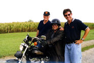 Phil with Keith W. Strandberg and Doug Lennox's stunt double, Mike Jones.