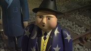 Sir Topham Hatt dressed up as a Wizard