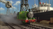 Percy next to the ship