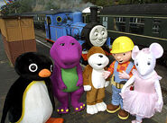 2002 promotional image of Thomas alongisde other HiT Entertainment characters following their acqusition of Gullane Entertainment