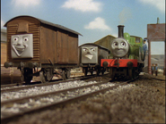 Oliver and his train passing James