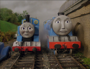 Thomas' upset face that appeared between the fourth and eleventh series, excluding the fifth, sixth and seventh series, Jack and the Sodor Construction Company and Thomas and the Magic Railroad (1994, 2004-2007)