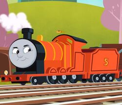 Thomas & Friends - James is a medium-sized engine.His six driving