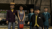 The Duke and Duchess with the Fat Controller