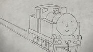 A recreation of the drawing for the television series episode Thomas and the Royal Engine