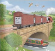 Some vans in a My Thomas Story Library book