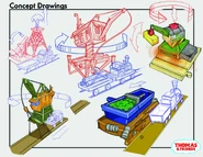 Ol' Wheezy, Oil Derrick, Scrap Compactor and cranes