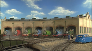 The Steam Team and the Fat Controller at Tidmouth Sheds