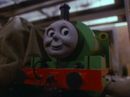 Percy at the workshop in the first series