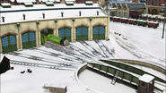 Tidmouth Sheds in the snow