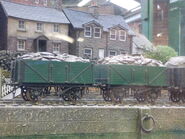 Two of Thomas' new trucks at Drayton Manor