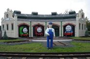 Gordon at Tidmouth Sheds in Six Flags Thomas Town Massachusetts