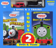 DVD 2-Pack with Best of Percy with Wooden Railway Caroline and Mavis