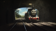 Thomas entering the tunnel