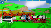 Mavis, Percy, the Fat Controller, Thomas, James, Henry, and Gordon