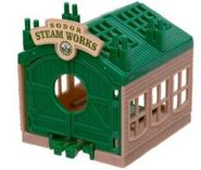 Capsule Plarail Steamworks (Labeled as Sodor Maintenance Shed)