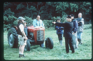 Russell Means and Britt Allcroft on the Isle of Man set (October 6, 1999)