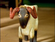 The Ram in the waiting room of Maithwaite Station