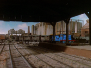 The station in the background in the second series