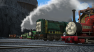 Rheneas in Journey Beyond Sodor with Peter Sam, Rusty, Luke, and Paxton