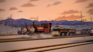 Skarloey with some trucks