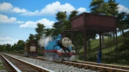 Thomas after crashing into Toby at the water tower