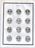 Page two of Thomas' face masks during production of the sixth series (2002) [Note: Thomas' unused jovial face on the bottom left]