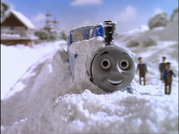 Thomas' unused third series jolly face that only appeared on-screen in the fifth series episodes, Something in the Air, Rusty and the Boulder and Snow (1991, 1998)