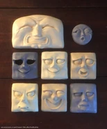 Lady's surprised face with other face castings owned by YourProps user Deutschebahn