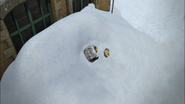 Kevin stuck in a snowdrift