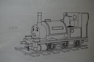 Uncoloured lineart of Skarloey