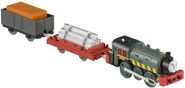 TrackMaster Porter with flatbed with pipes and truck with crates